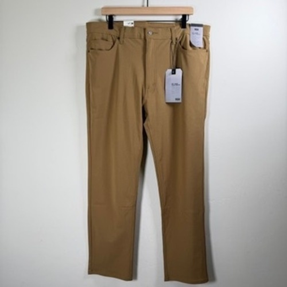 Levi's 511 Slim Tech Pants Men 38x32 Tan High Stretch Quick Dry UPF 50+ Cooling